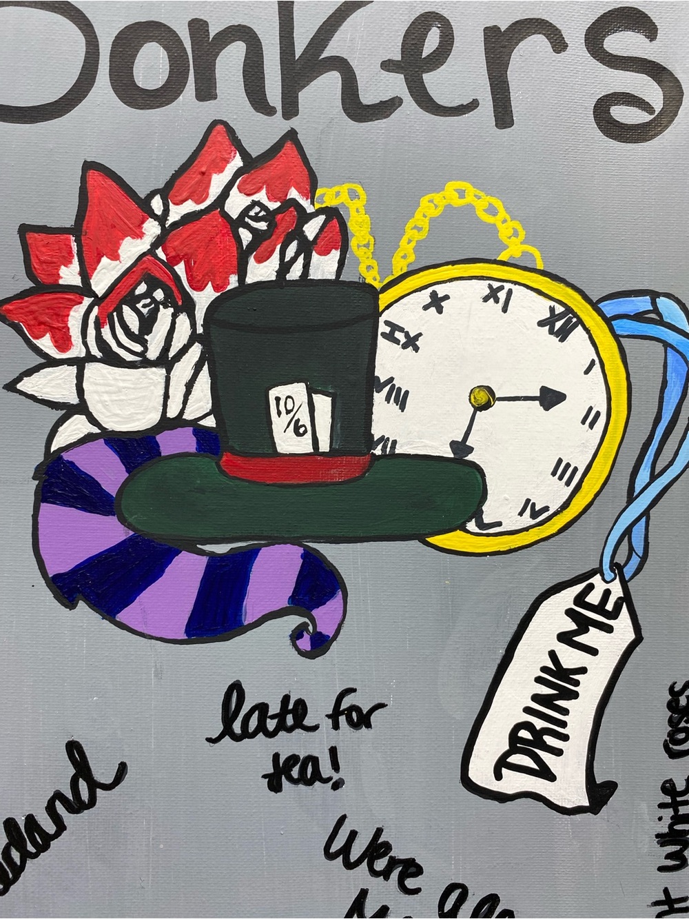 Hand Crafted Wonderland Art with Red and Purple Accents - Picture 5 of 5